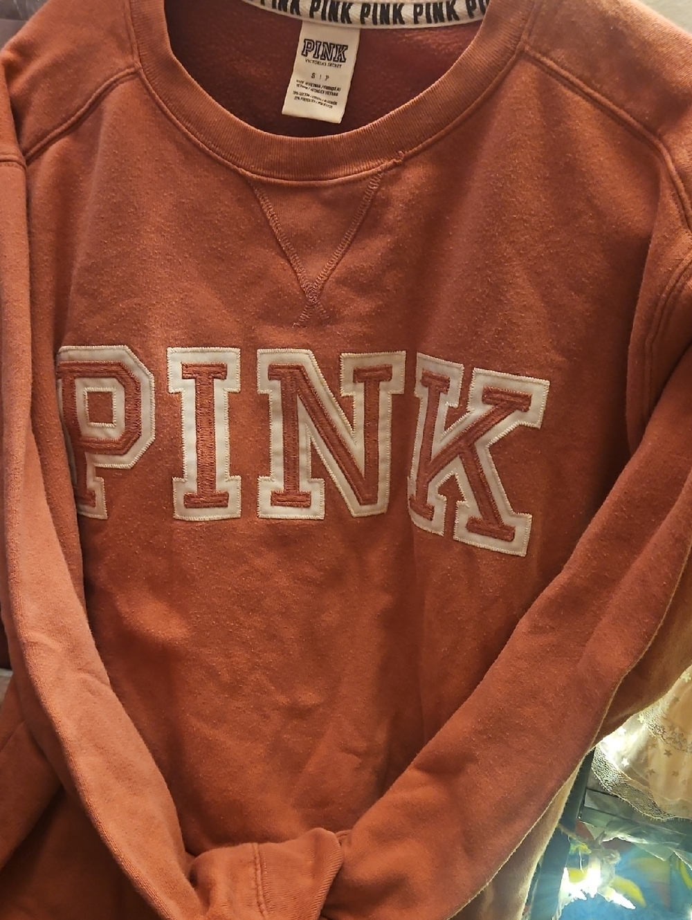 Victoria's Secret PINK Sweatshirt - Rose Color With White Letters